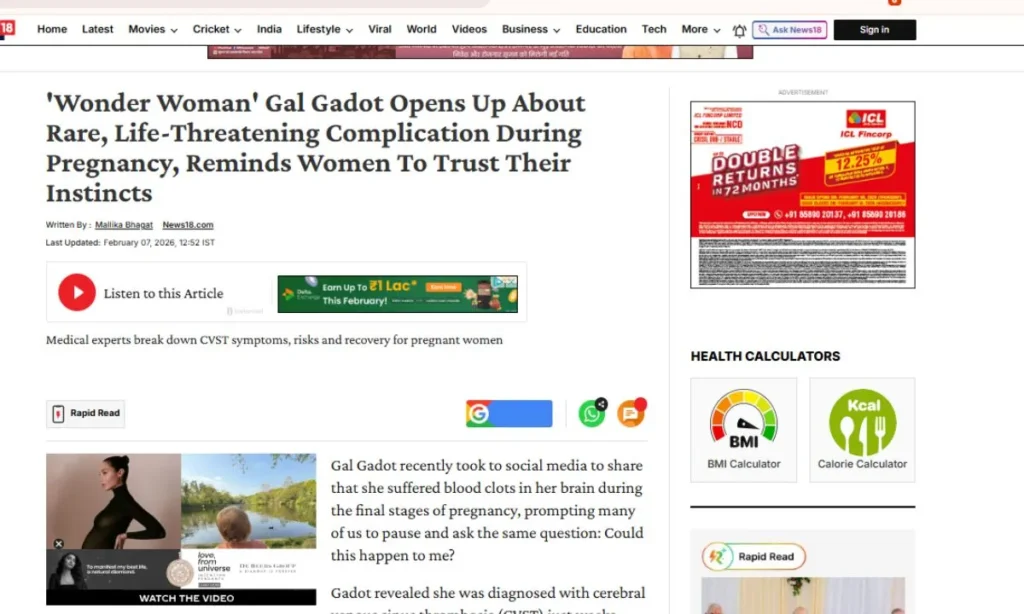 'Wonder Woman' Gal Gadot Opens Up About Rare, Life-Threatening Complication During Pregnancy, Reminds Women To Trust Their Instincts