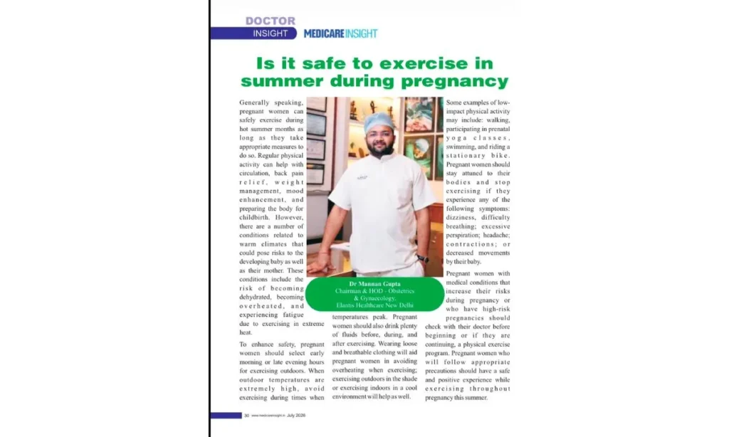 Is it safe to exercise in summer during pregnancy